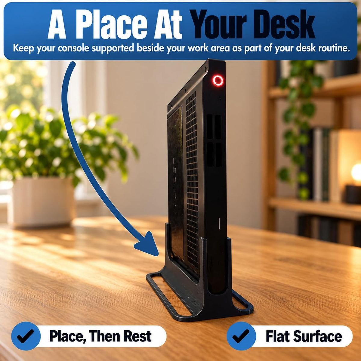 Handheld Gaming Console Stand Compatible with Lenovo Legion Go – Desk and Table Support | View Your Screen Without Holding Your Console, Black - Image 2