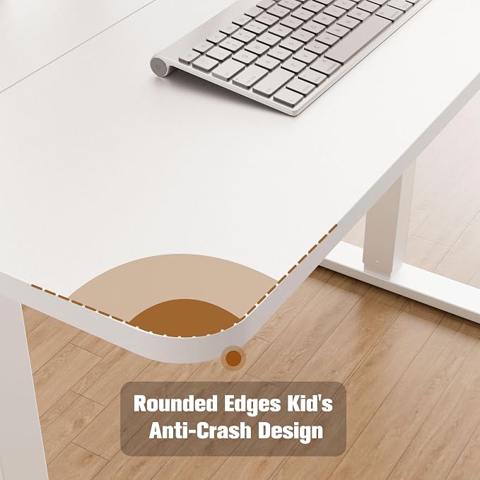 43"x24" Standing Desk,Height Adjustable Sit-Stand Desk Home Office, White | Electric Adjustable Standing Desk, Sit to Stand Computer Office Desk with Splice Board, Memory Preset, Lifts 28.7''-46.5" - Image 8