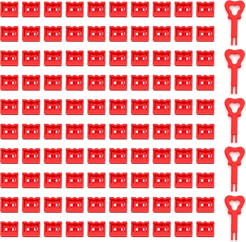 2026 New 100‑Pack USB‑A Color‑Coded Port Security Locks with 5 Keys (Red) by WXZRLIU