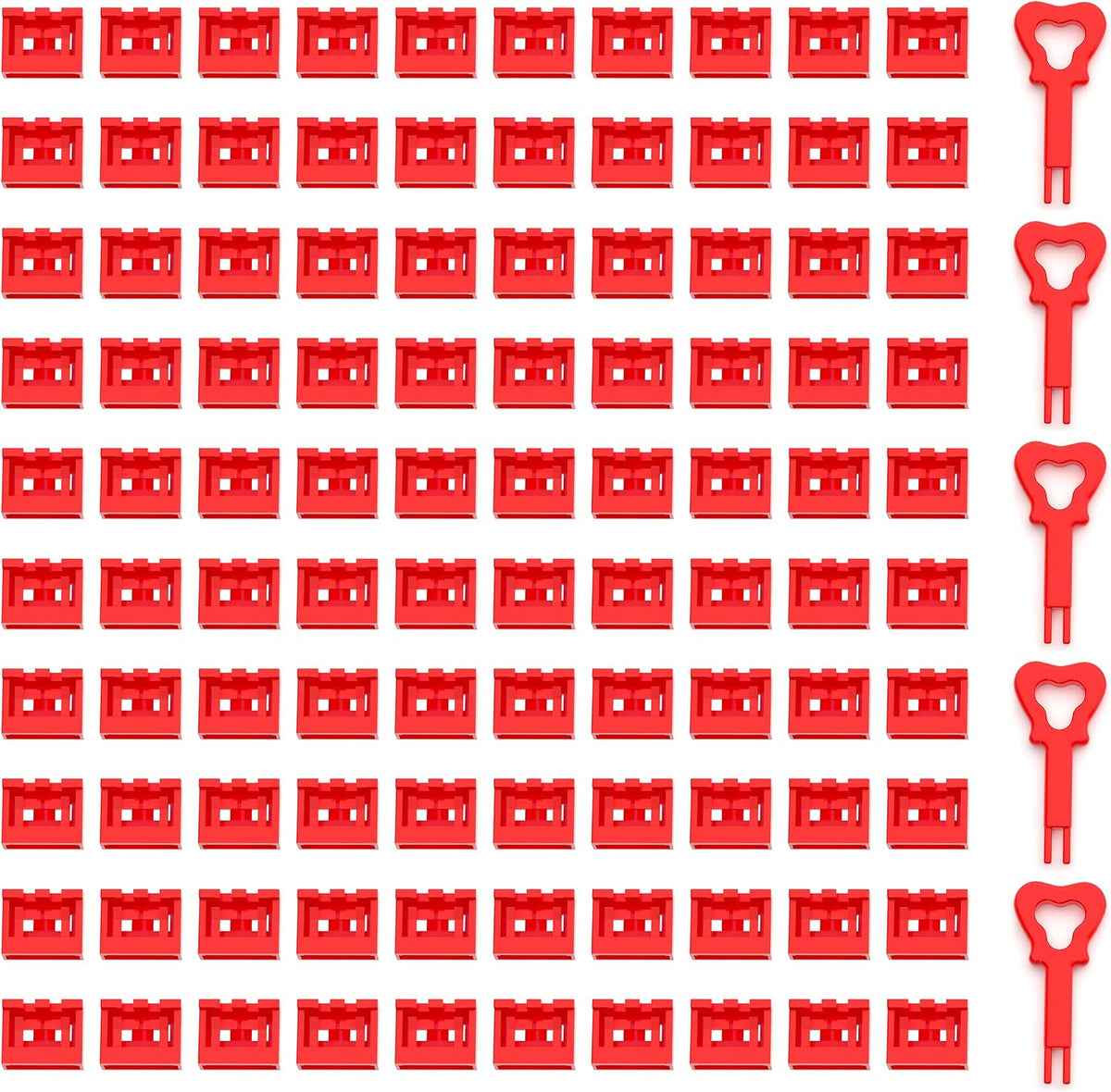 2026 New 100‑Pack USB‑A Color‑Coded Port Security Locks with 5 Keys (Red) by WXZRLIU