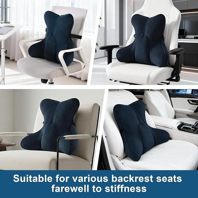 Lumbar Support Pillow(Pat. Pend) – Multi-Functional Ergonomic Back Cushion for Office Chair, Car Seat & Sofa, Reading Pillow with Firm Multi-Zone Support to Relieve Lower Back Pain,Teal Blue - Image 6