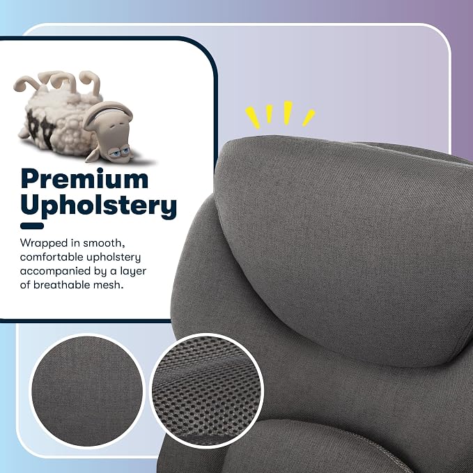 Serta Claremont Executive Office Chair with Back-In-Motion Technology, Ergonomic Mid-Back with Pivot Lumbar Support & Seat, Plush Cushion, Body Pillows, Adjustable Arms, Dark Gray Fabric | Claremont, Adjustable Arms & Height, Foam Seat and Headrest Cus... - Image 8