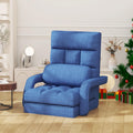 Floor Gaming Chair, 6 Adjustable Position Comfy Chair with Back Support, Ergonomic Chaise Lounge Chair, Meditation Chair with Armrest for Living Room, Bedroom, Blue by EazeHome