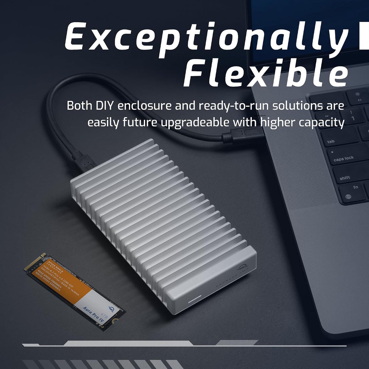 OWC Express 1M2 80G 8TB USB4 80Gb/s Portable NVMe SSD Storage Solution - Image 4