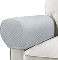 Roytub Stretch Couch Arm Covers, Breathable Armrest Cover for Sofas and Chairs Armrest Cover Keep Home Clean, Scratch-Resistant Sofa Arm Covers Protect and Decorate Your Sofa(Large, Light Gray, 2PCS) by Roytub