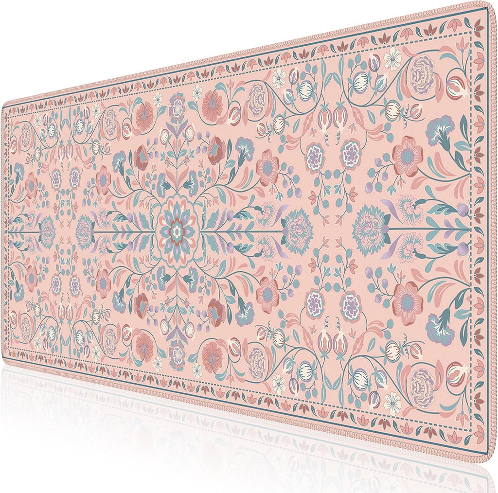 iCasso Desk Mat, Large Mouse Pad,35.4x15.7in,Peach Pink - Image 6