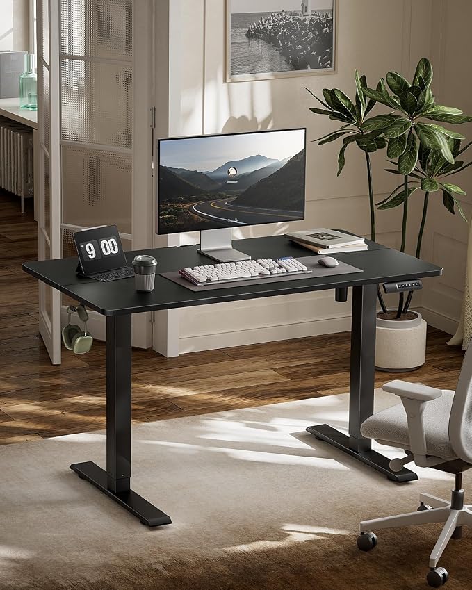 Marsail Electric Standing Desk, Adjustable Height Stand up Desk, 40 x 24 Inches Sit Stand Home Office Desk, Computer Desk, Black - Image 2