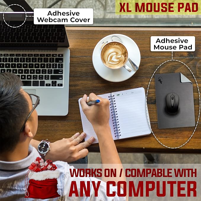 Travel Stick on Mouse Pad with Adhesive Bottom - Peel and Sticks to Any Surface - Portable (XL - Gray) - Image 2