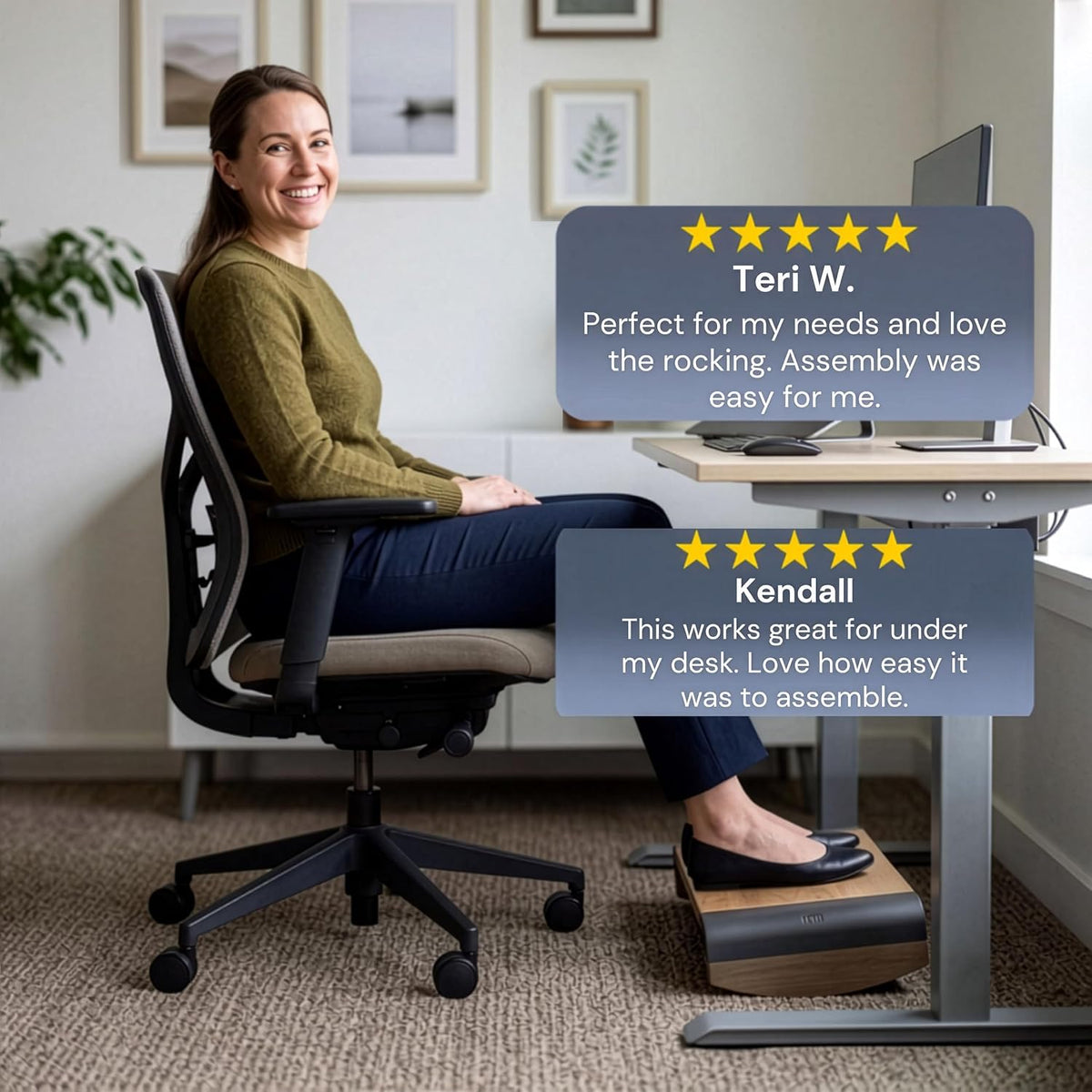 Tiel Ergonomic Wooden Foot Rest for Under Desk - Image 7
