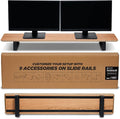 Moodular Wooden Monitor Stand Desk Organizer, Large 45.6" Oak | Customizable Organized Workspace, Aluminum Slide Rails, 10 Add-Ons Sold Separately: Storage Drawer, Tablet, Phone & More by ULTRARM