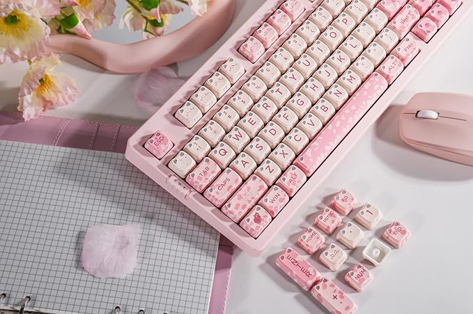 ZORNHER ZH980 Cat Mechanical Keyboard,95% Pink Creamy Keyboard with Number Pad,Cute Kawaii Mao Glowing Kitty Ear Keycaps,Creamy Sounding Linear Switches,Hot-Swappable,RGB Backlit - Image 6