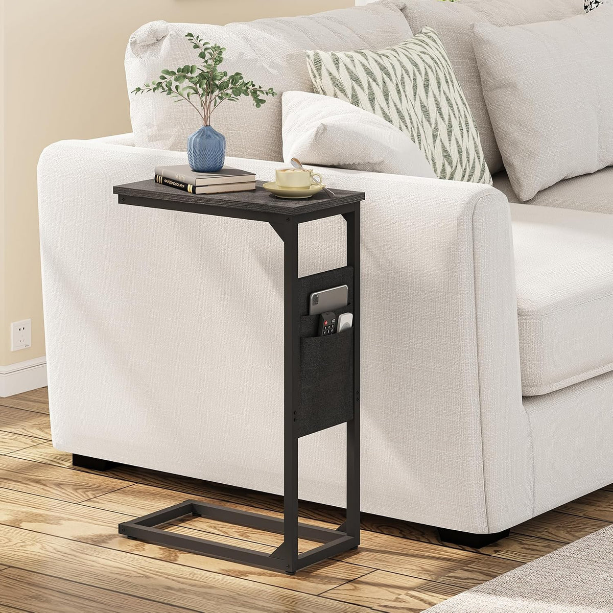 TUTOTAK C Shaped End Table, Side Table for Couch, Sofa Table - Image 2