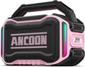ANCOON Speakers Bluetooth Wireless: 80W(Peak) Loud Speaker with Bass, 20H Playtime, IPX6 Waterproof, Large Jobsite Speakers for Work, Outdoor, Workshop, Garage, Portable Speaker with TWS (Pink) by ANCOON