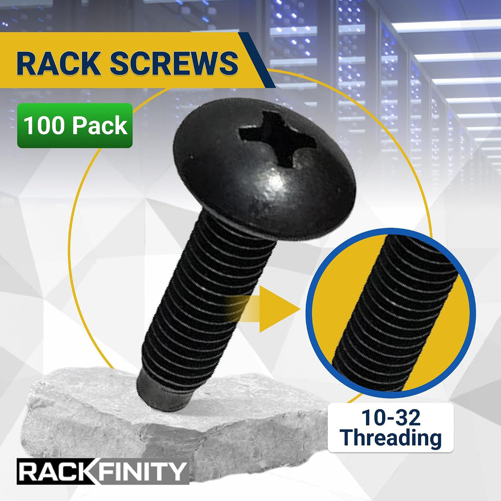 10-32 Truss Rack Screws | Black | 100 Pack | RackGold - Image 2