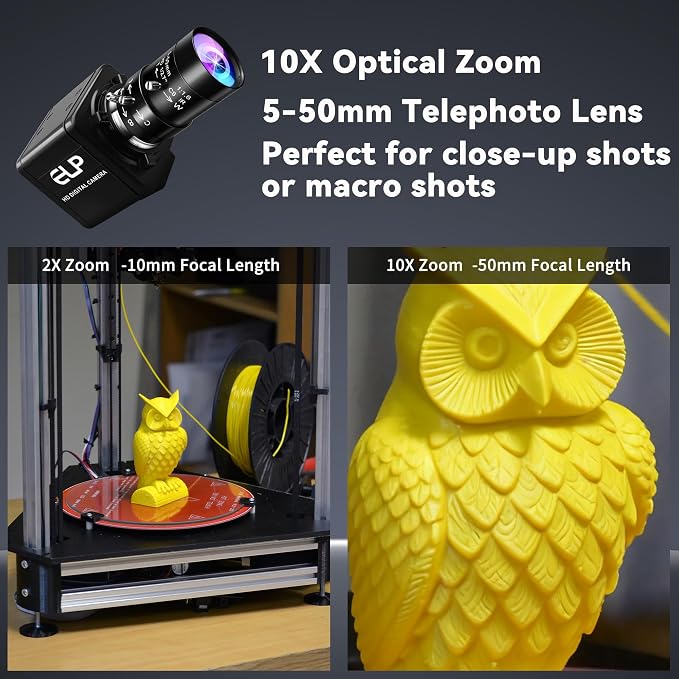 Magnolia 8MP USB Webcam, Industrial Camera for Linux/Windows/Raspberry Pi | 10X Varifocal Optical Zoom Lens (CS 5-50mm) - Image 5