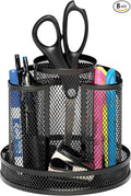 Rolodex Desk Organizer Rotating Office Supply Caddy Mesh Black (6.5" x 6.5" x 6.25") (Pack of 8) by Rolodex