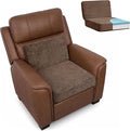 HIGOGOGO Corduroy Recliner Chair Cushion with Lumbar Support Pillow Soft Non-Slip 4" Thick Seat Pad Prevent Buttocks Pain in Seniors (Coffee, 12" Backrest) by HIGOGOGO