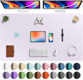 Aothia Faux Leather Desk Mat - Large Mouse Pad, Non-Slip PU Leather Blotter, Waterproof Writing Surface for Office and Home (Soft Lavender, 63" x 24") by Aothia