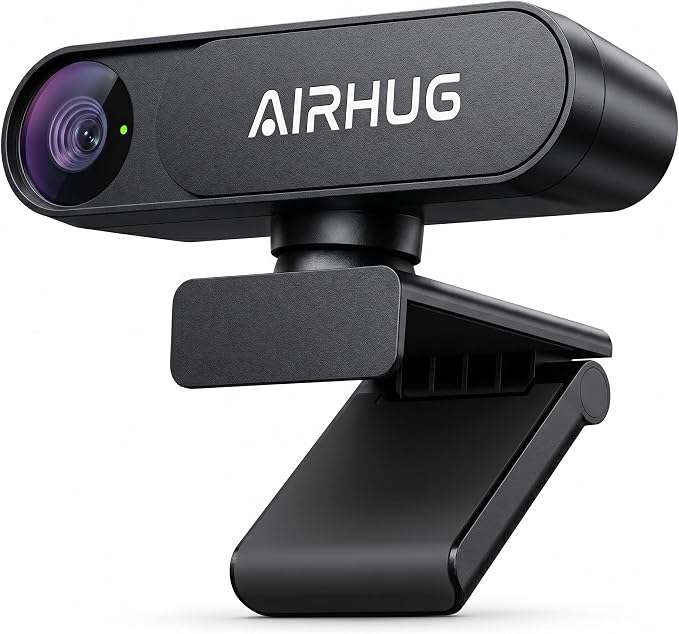 AIRHUG 4K UHD USB Webcam No Mic with Privacy Cover, USB Camera | 16MP Sony Sensor, PDAF Fast Focus, 63° Gold FOV, Auto Light Correction, Privacy Cover for Secure Meetings by AIRHUG