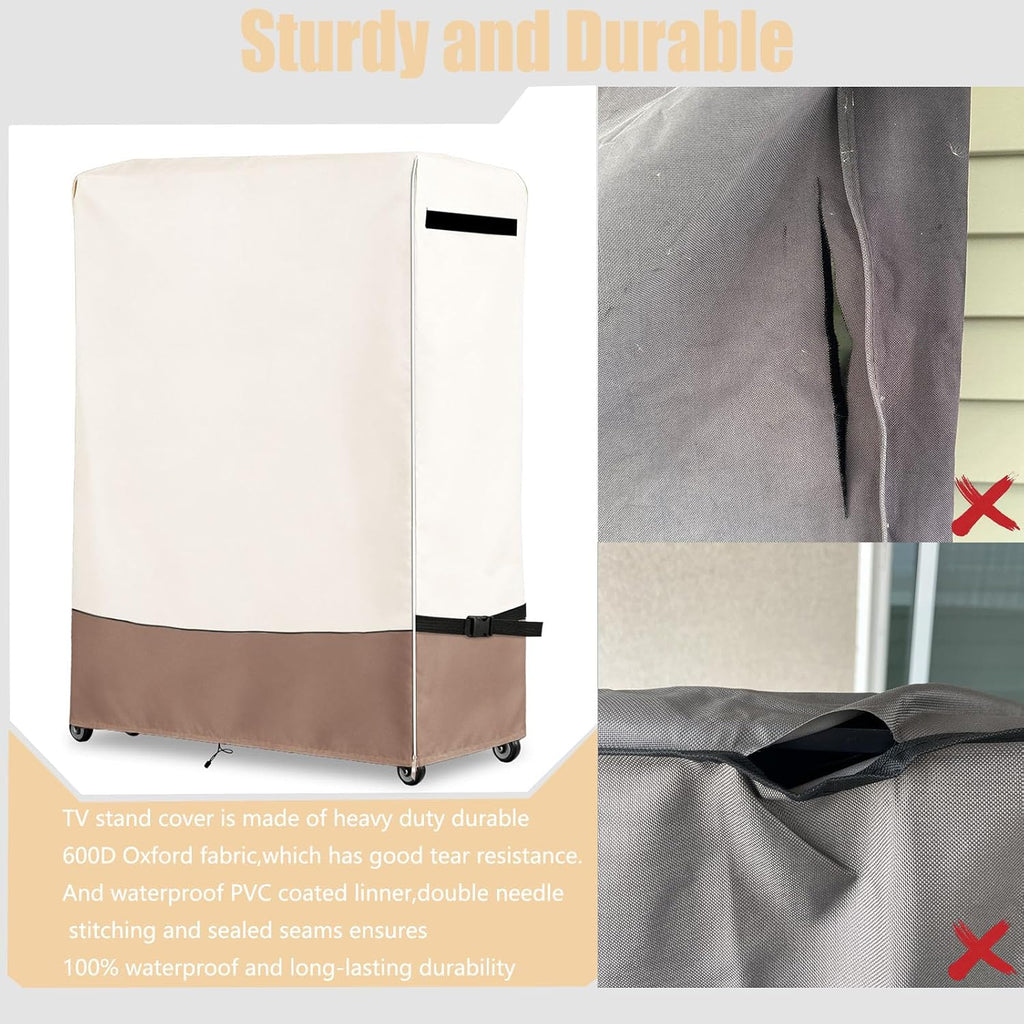 Weatherproof 60-65Inch Outdoor TV Stand Cover for Rolling/Mobile Stand - Image 4