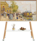 Rolling Easel TV Stand for 49-75" TVs, 88 lbs, White by ECOTINY