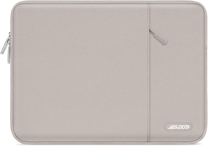 MOSISO Laptop Case 16 inch, 15-15.6 inch Laptop Sleeve Bag with Pocket | Compatible with MacBook Pro 16 M5 M4 M3 M2 M1, HP Acer Dell Lenovo ASUS, Polyester Vertical Computer Bag, Stone Gray by MOSISO