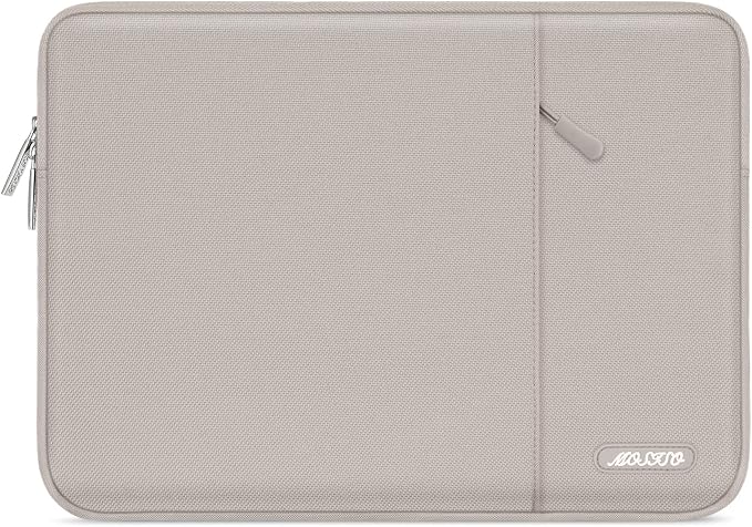 MOSISO Laptop Case 13.3 inch, 13-13.3 inch Laptop Sleeve Bag with Pocket | Compatible with MacBook Air/Pro 13/Pro 14 M5 M4 M3 M2 M1, HP Dell ASUS Lenovo, Polyester Vertical Computer Bag, Stone Gray by MOSISO