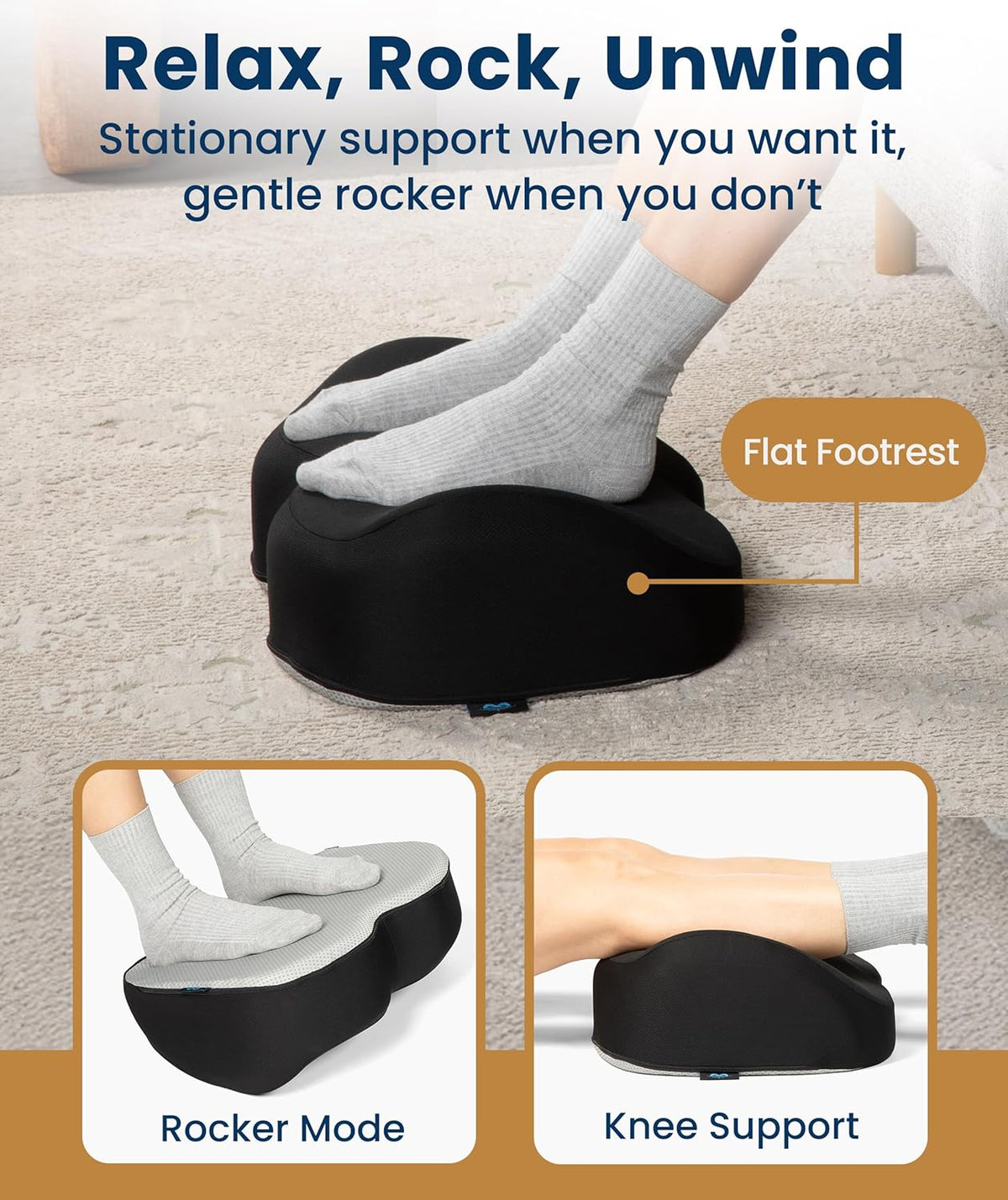 Everlasting Comfort Foot Rest for Under Desk at Work - Memory Foam Office Foot Stool & Under Desk Footrest Leg Elevation Pillow for Gaming & Home Office, Supports Posture - Image 3