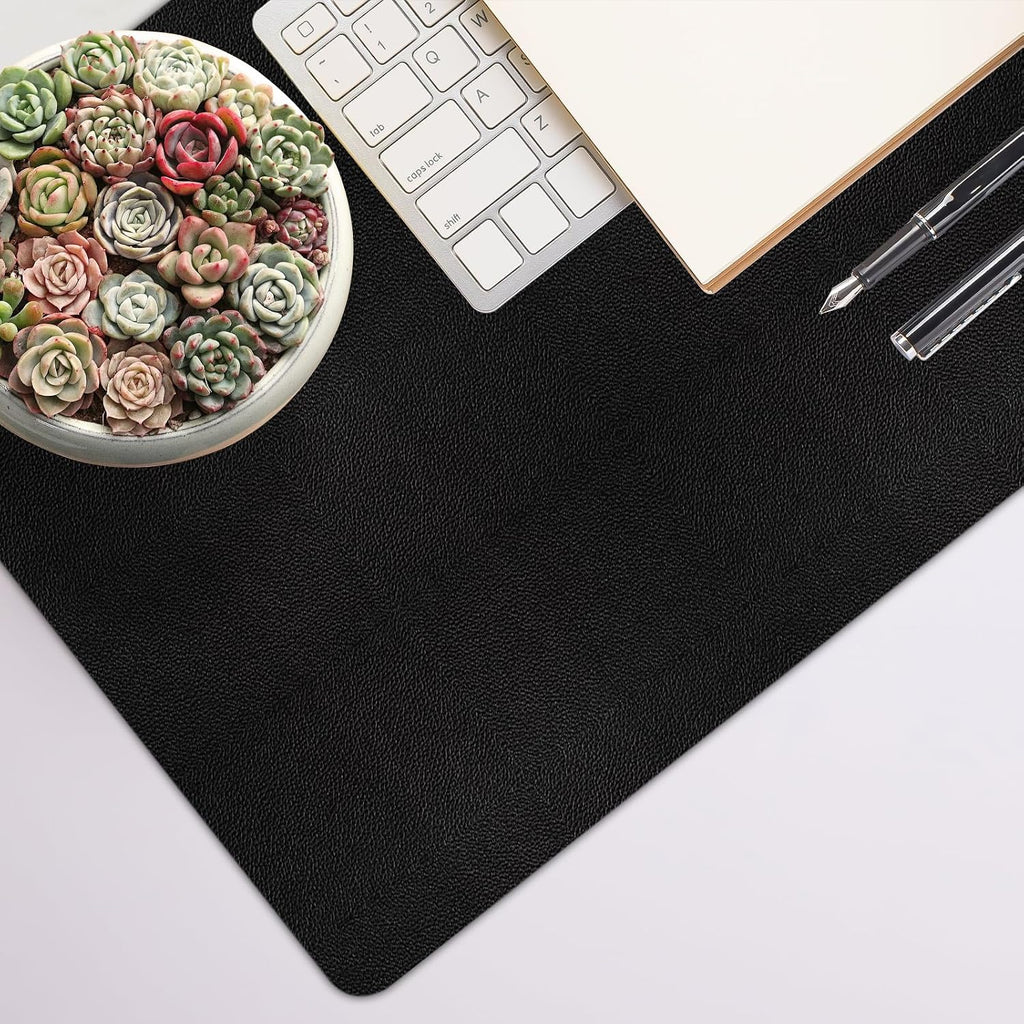 Leather Desk Pad Mat, Black Desk Mat, 23.6" x 13.7" - Image 5