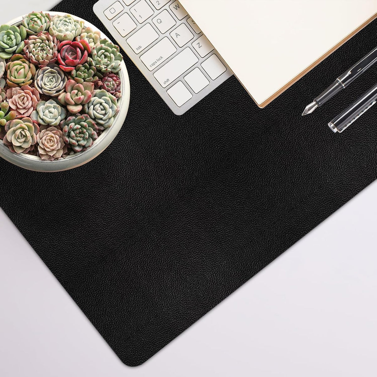 Leather Desk Pad Mat, Black Desk Mat, 23.6" x 13.7" - Image 5