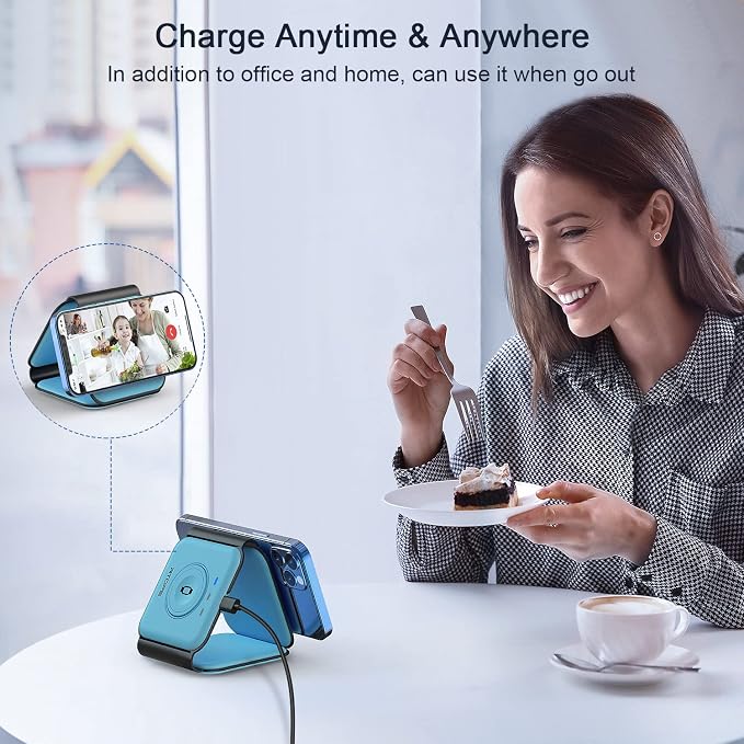 Wireless Charger 3 in 1,RTOPS Magnetic Traval Wireless Charging Station Multiple Devices,GaN 3 in 1 Charging Station,Compatible iphone17/16/15/14/13/Pro/Max,iWatch,AirPods4/3/2/Pro(Adapter Includes) - Image 6