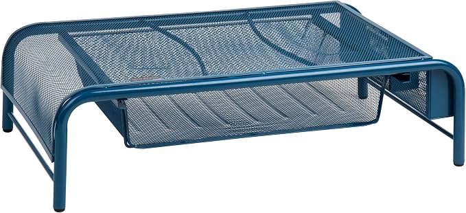 Mind Reader MESHMONSTA-TUR Metal Mesh Desk Drawer, Desktop Monitor Stand Organizer, Turquoise by MindReader