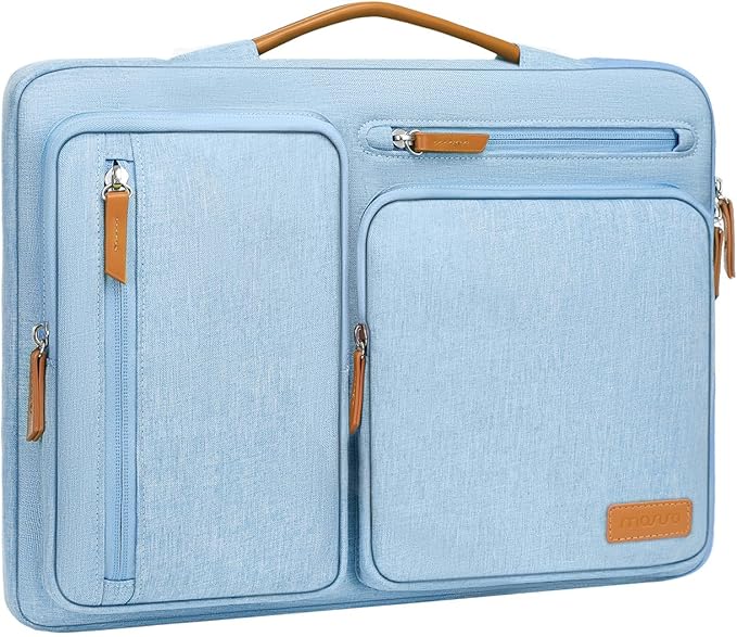 MOSISO 360 Protective Laptop Case 14 inch, 14 inch Laptop Sleeve | Compatible with HP Lenovo Dell ASUS Acer,HP Stream,Dell Latitude, Side Open Carrying Case with 4 Zipper Pockets, Air Blue by MOSISO