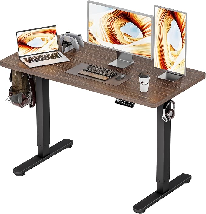 BIZUM Standing Desk Electric Adjustable Computer Desk-Stand up Desk Office Gaming Home Office Memory Desks 48x24 inches Wild Walnut by Unknown