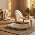 Foldable White Adjustable Floor Chairs with Back Support, Tatami Style Folding Floor Chair for Bedroom, Bay Window, Balcony, Living Room or Bedside – Single Seat Floor Lounger with Backrest Cushion by SilqueSense