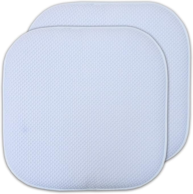 Sweet Home Collection Cushion Memory Foam Chair Pads Honeycomb Nonslip Back Seat Cover 16" x 16" 2 Pack Light Baby Blue by SweetHomeCollection