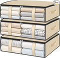 StorageRight Under Bed Storage Bags, 3 Pack, 40L, Beige | Breathable Non-Woven Fabric with a Clear Window and Zippered Top for Clothes, Comforters, Blankets and Seasonal Storage by StorageRight