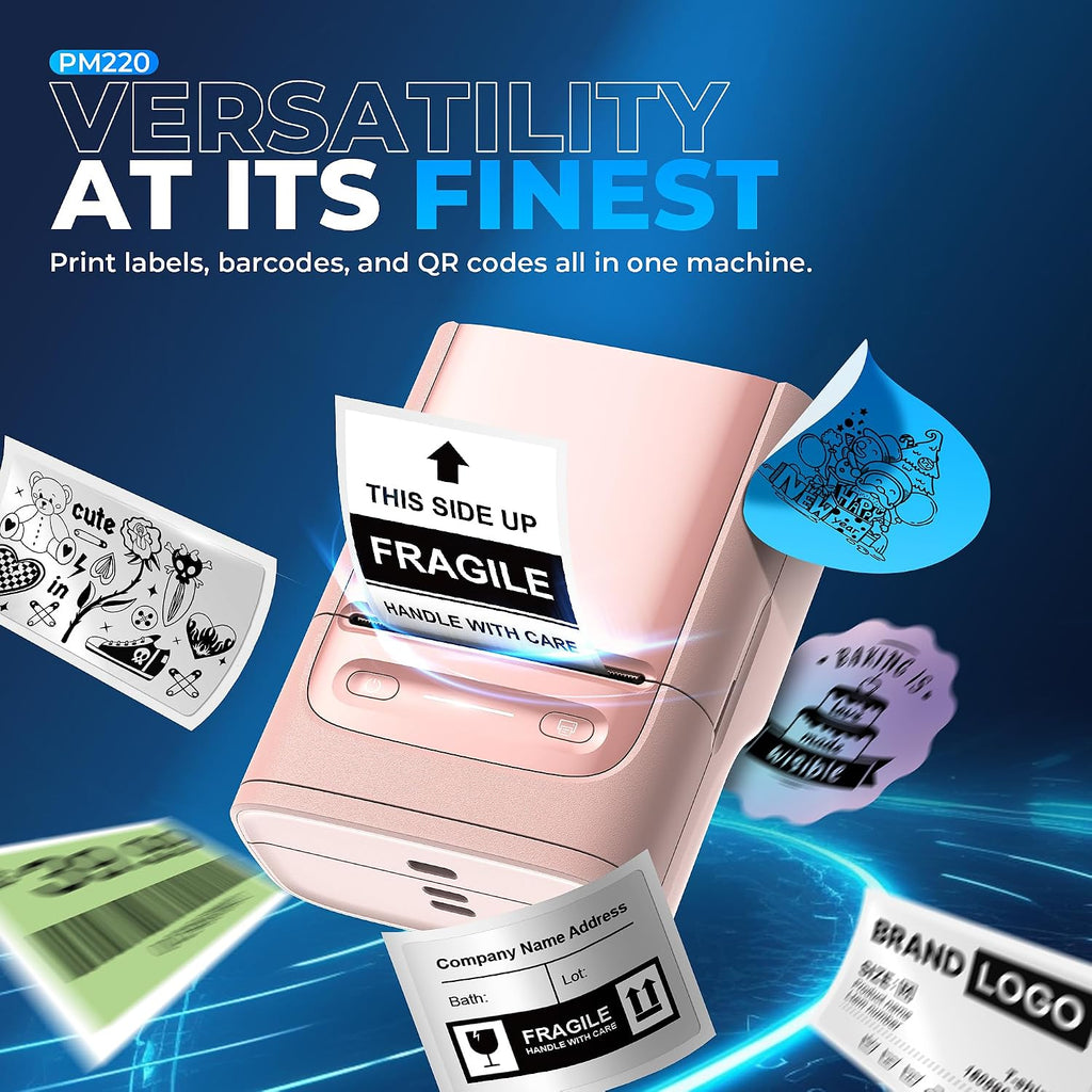 Nelko Label Maker Machine with Tape, PM220 Bluetooth Label Printer, Pink - Image 5