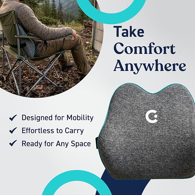 Cubii Cushii V2 Back Support Cushion for Back and Lower Back Pain Relief Universal Fit for Desk, Office, Kitchen Chairs, Couch Cushions with Advanced Lumbar Support - Image 6