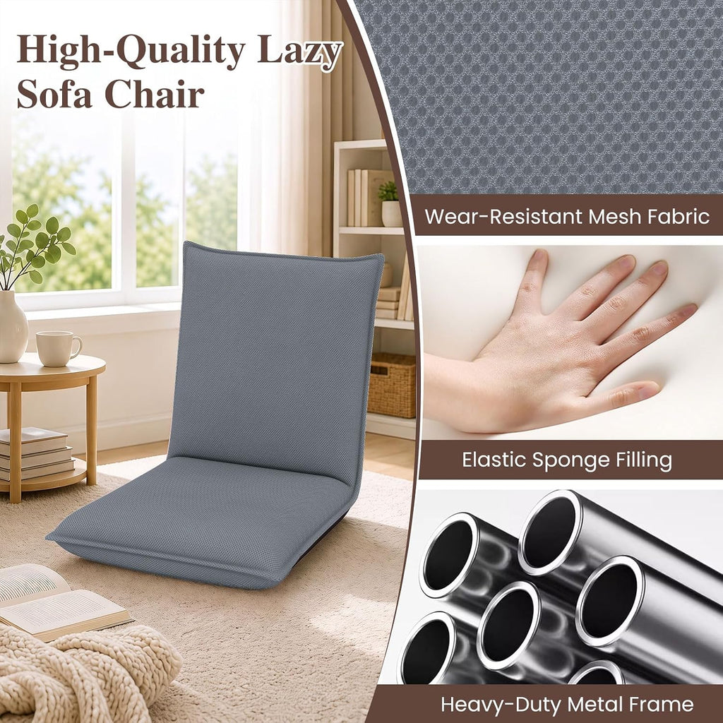 Giantex 2-Pack Floor Chair with 6 Adjustable Position, Metal Frame, Grey - Image 5