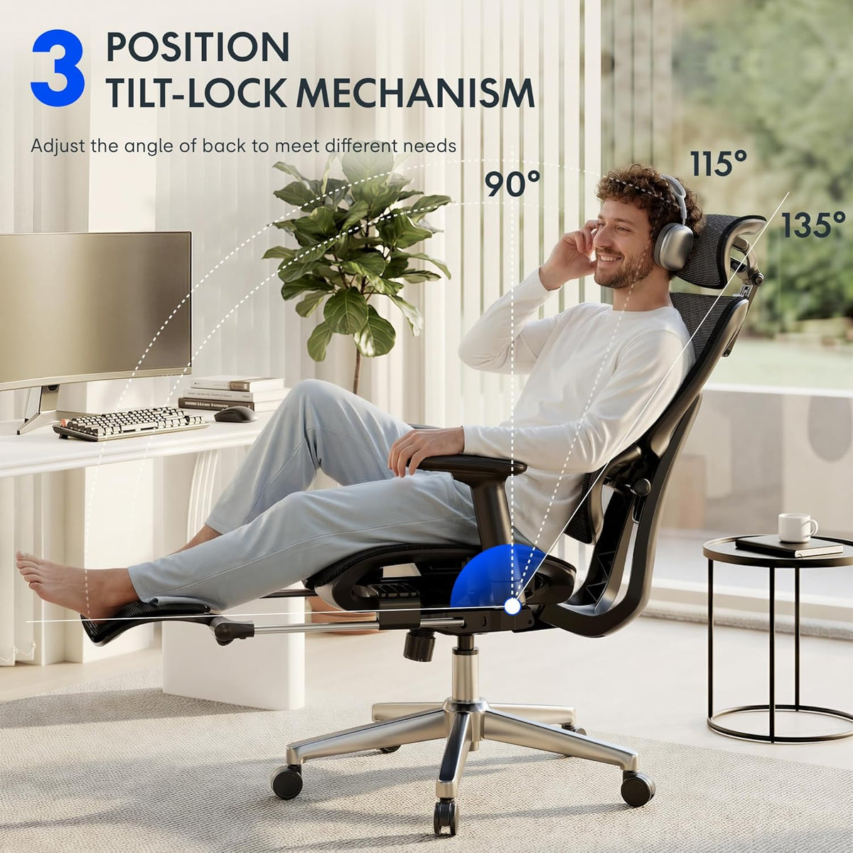 FLEXISPOT ErgoX Premium Ergonomic Office Chair Dark Grey-FT - Image 6