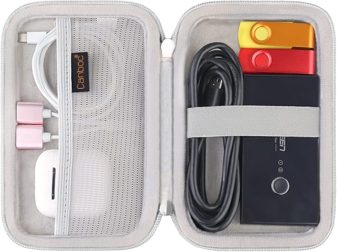 Canboc Carrying Case for MacBook Air Pro Charger MagSafe/MagSafe 2 Power Adapter, iPhone 16/16 Pro MagSafe Charger, USB C Hub, Type C Hub, USB Multiport Adapter, Hard EVA Bag, White - Image 2
