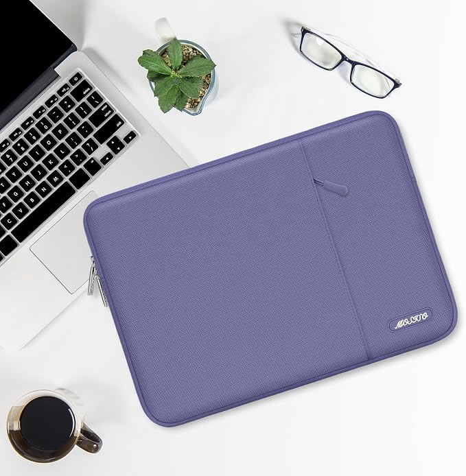 MOSISO Laptop Case 15 inch, Laptop Sleeve Bag with Pocket | Compatible with MacBook Air 15 inch M5 M4 M3 M2 2026-2023, Dell XPS, Polyester Vertical Computer Bag, Lavender Gray - Image 5