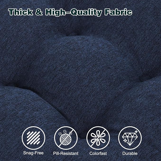 baibu Memory Foam Small Recliner Cushions with Lumbar Support Pillow Set, 18x16x4 Inch Dual-Layer Design Non-Slip Recliner Seat Cushion & Back Support Pillow for Reduce Hip & Lumbar Pain, Navy Blue - Image 6