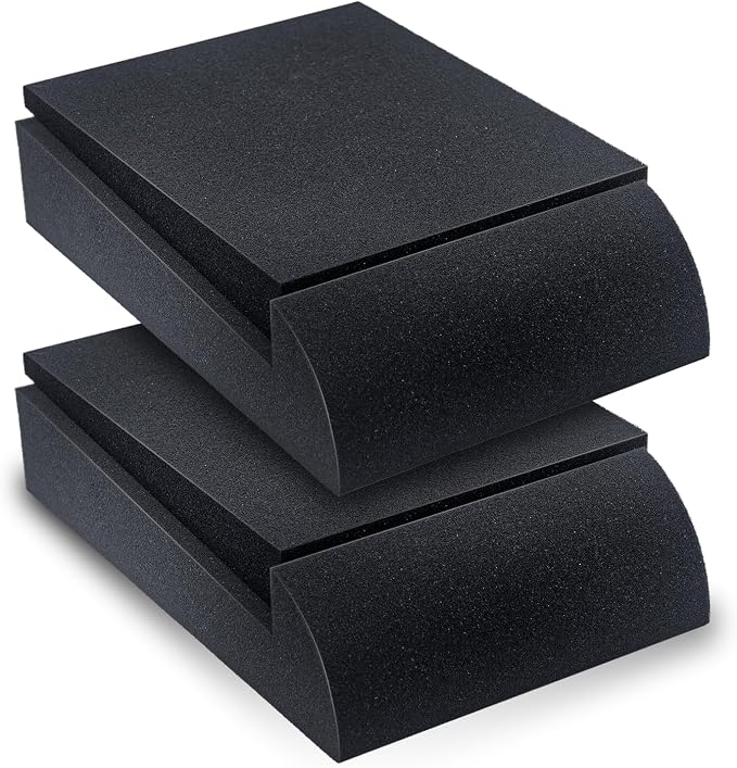 Liquid Stands Studio Monitor Sound Isolation Pads for Speakers 3"-4.5" High-Density Speaker Foam Pads That Prevents Vibrations Angled Speaker Riser - Acoustic Speaker Isolation Pad for Floor, Desktop by LiquidStands