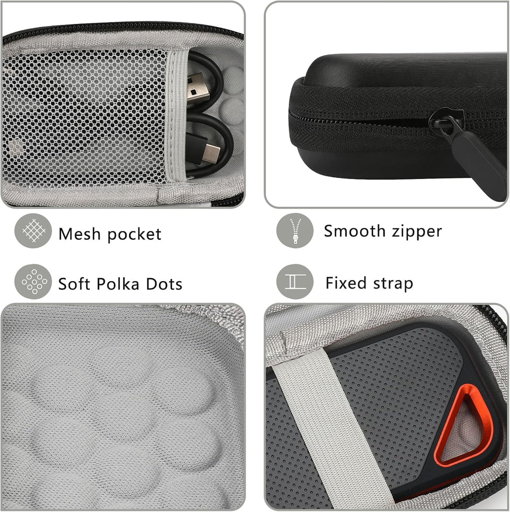 Hard Case for Sandisk Extreme Pro/Sandisk Extreme Portable External SSD 128GB 500GB 1TB 2TB Protective Storage Travel Bag (Gray) - Image 3