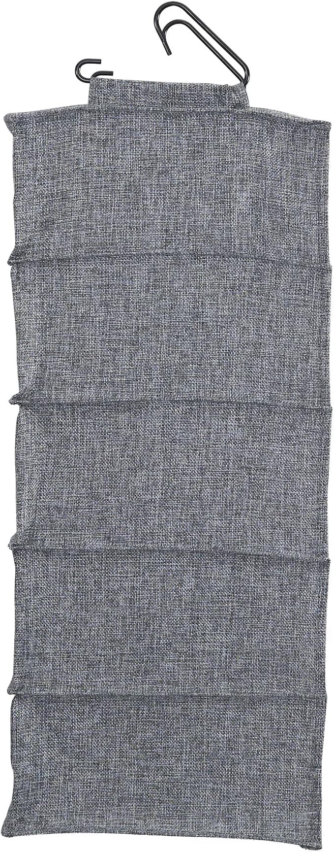 Household Essentials 10 Pocket Double Hang Canvas Shoe Organizer Side‑by‑Side Hanging Storage, Gray - Image 5