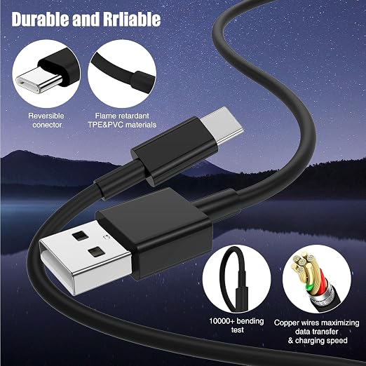 3-Pack Black [3.3FT+3.3FT+6FT] USB A to USB C Cable，USB to USB C Car Carplay Cable for iPhone 16 15 Pro Plus Pro Max，for iPad Pro/Air/Mini，for Samsung S24/S23/S22/S21，for MacBook Pro/Air and More - Image 7