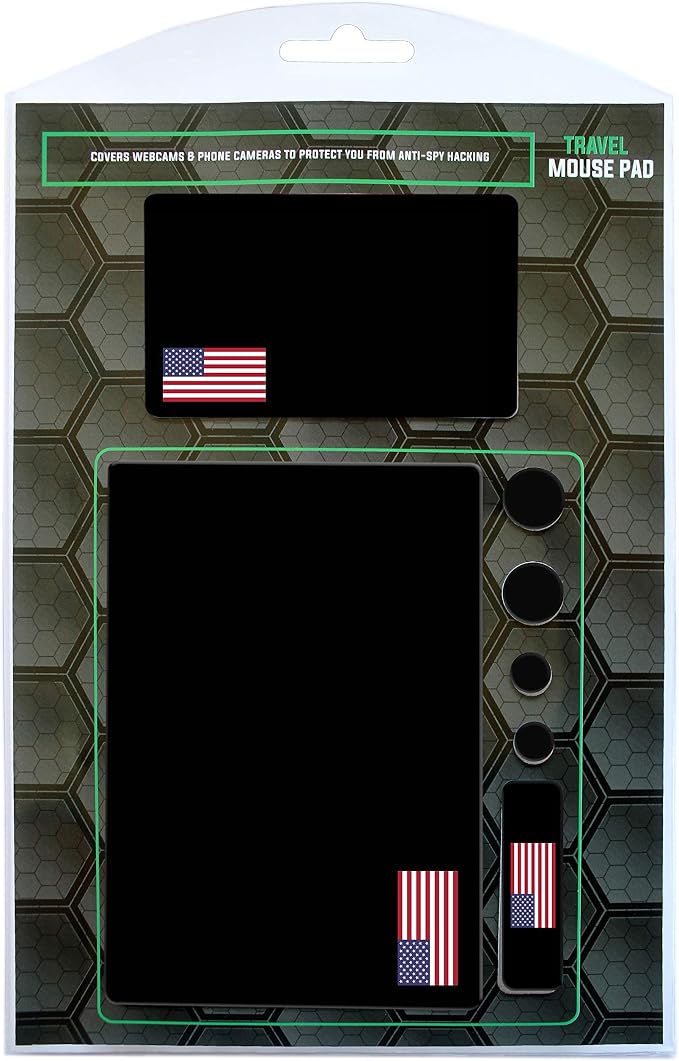Mouse Pad Adhesive Bottom - Sticks to Any Surface - Portable - Webcam Covers and Screen Cleaner Included (USA Flag) - Image 8