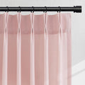 Hokibero Pink Pinch Pleated Linen Curtains 84 Inch Long for Living Room | Light Filtering Semi Sheer Curtain,Back Tab Hooks Rings,Modern Farmhouse Textured Privacy Drapes for Bedroom Window,2 Panels by Hokibero